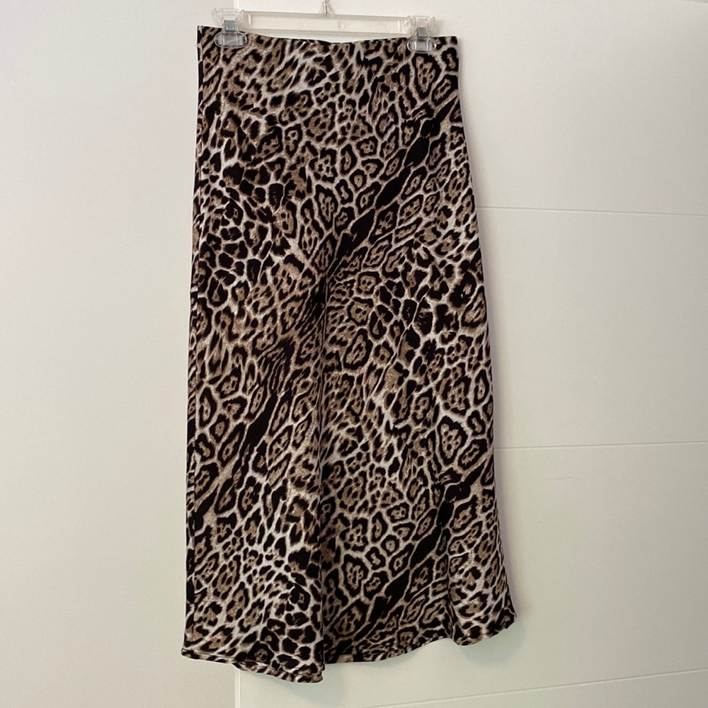 Animal print midi skirt